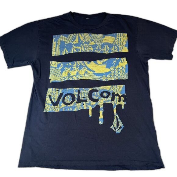 Vintage Volcom Skull T-Shirt Adult Size XL Black Skater Grunge Goth 2000s Y2K - Picture 1 of 9